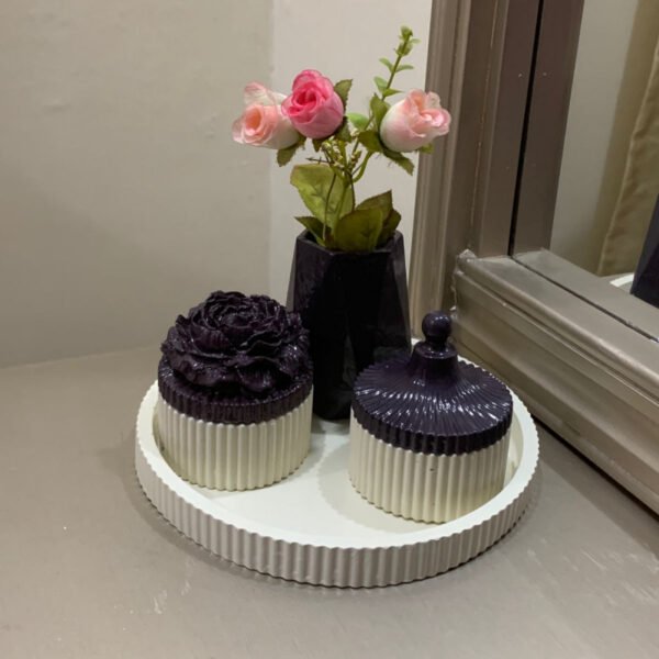 Vase JBox Floral Lid Jar Round Tray